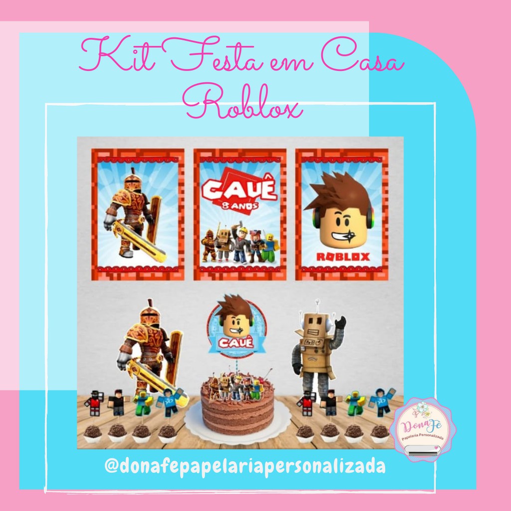 Kit Festa Roblox Papelaria Personalizada