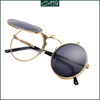 Óculos De Sol Redondos vintage steampunk Para Homens E Mulheres Sombras De Armação Metálica PTQ