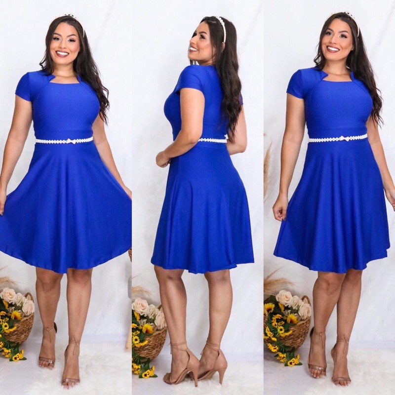 Vestido azul hot sale royal moda evangelica