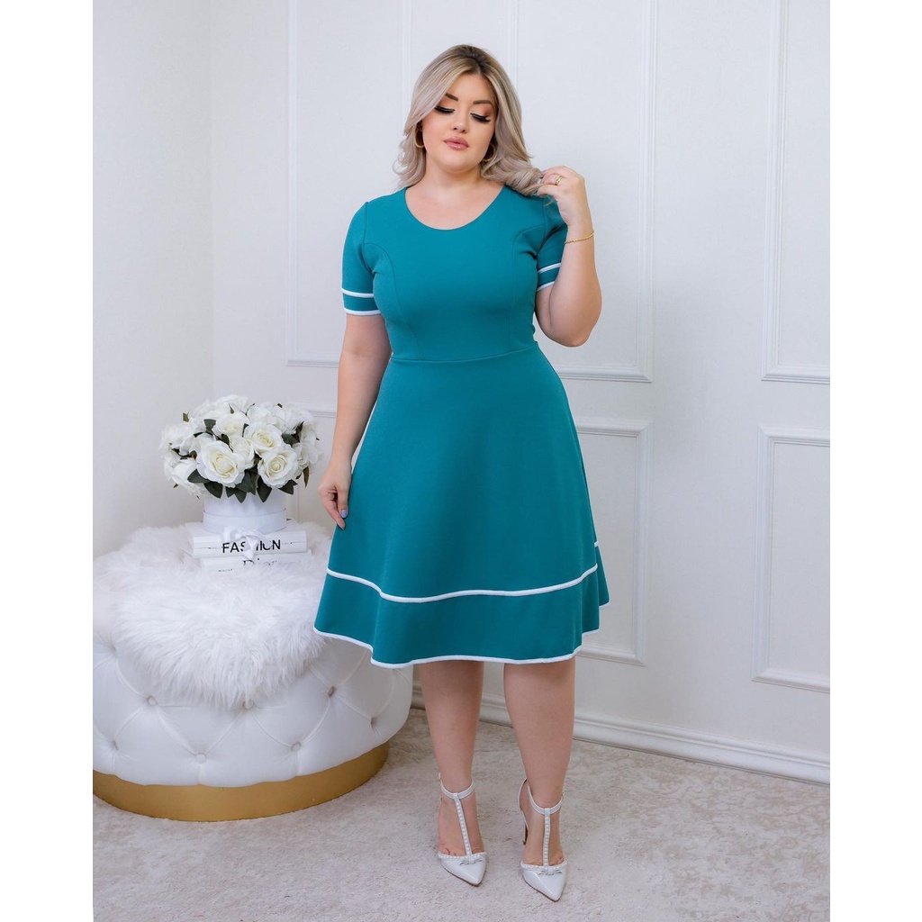 Gode Midi Malha Crepe Vestido De Crepe Rodado Vestido Midi Godê