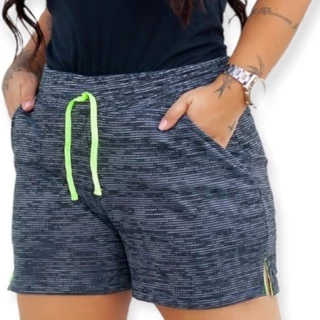 KIT 2 Shorts FeminIno Malha Moletinho Rajado tamanho até o Plus Size P/ M/ G /GG /EG/ G1/ G2 - malha confortável, leve, não transparente - moda Verão - CONFERIR AS MEDIDAS NA DESCRIÇÃO