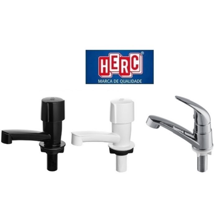Torneira Banheiro Lavatorio Bancada Mesa Fixa Branca / Preta / ABS Cromada HERC