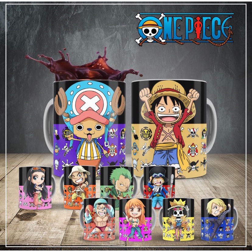 Caneca Anime One Piece Personagens - Mega Oferta!!!