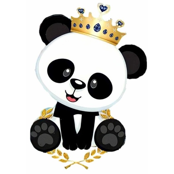 Vinis para quarto infantil Desenho animado de panda dizendo oi