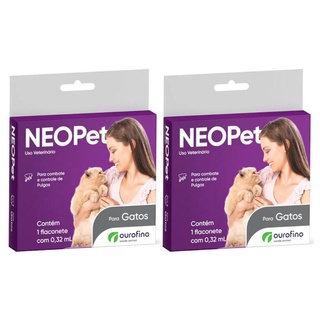 Kit Combo 2 Uni Antipulgas Neopet Para Gatos Pet Até 8kg Pipeta Ourofino Promoção