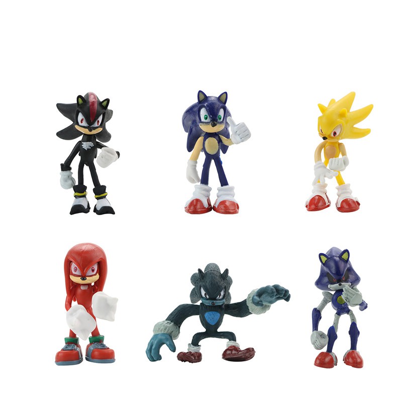 < Disponível > G3 6pcs/lot Sonic Anime Figuras De PVC Rabo Raro Dr . Eggman Kunckles Shadow Doll Modelo Coleção De Brinquedos Kids Toy Gift
