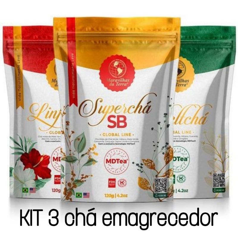Cha Que Emagrece Kit 3 Chas Maravilhas da Terra | Shopee Brasil
