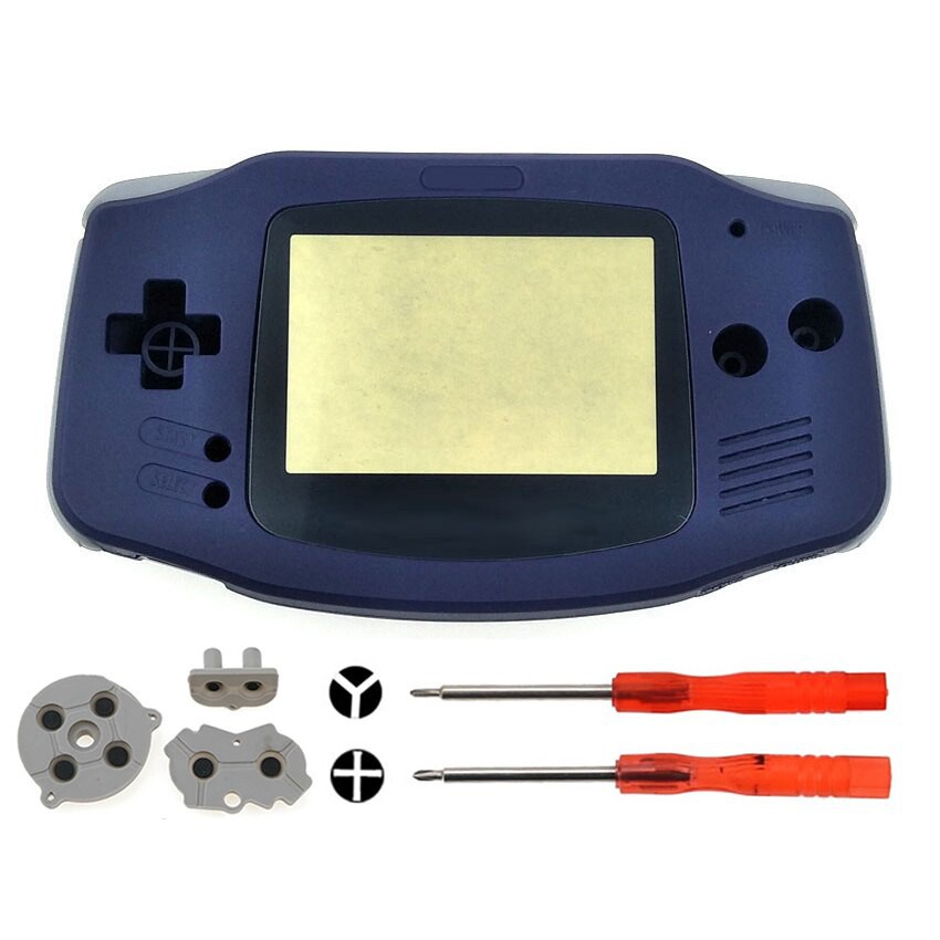1 Set DIY Conjunto Completo Habitacao Shell Case Capa Com Chave De Fenda De Borracha Condutora Pad Botoes Para Nintendo Game Boy Advance GBA Console