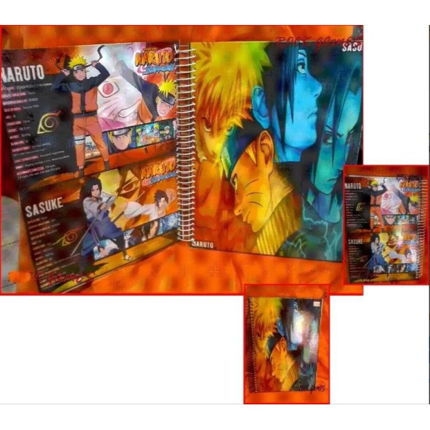 CAPA P/CADERNO 96/FOLHAS NARUTO C/40