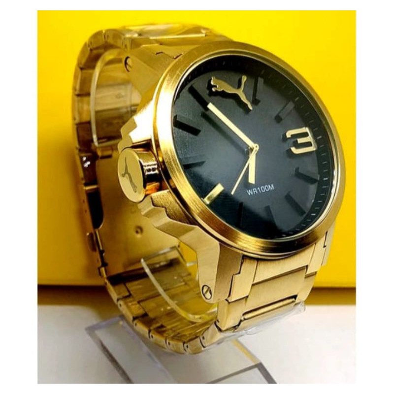 relogio puma dourado masculino