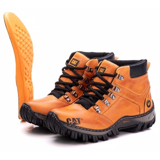 Bota Caterpillar Masculina Em Couro Com Palmilha Em Gel Macia