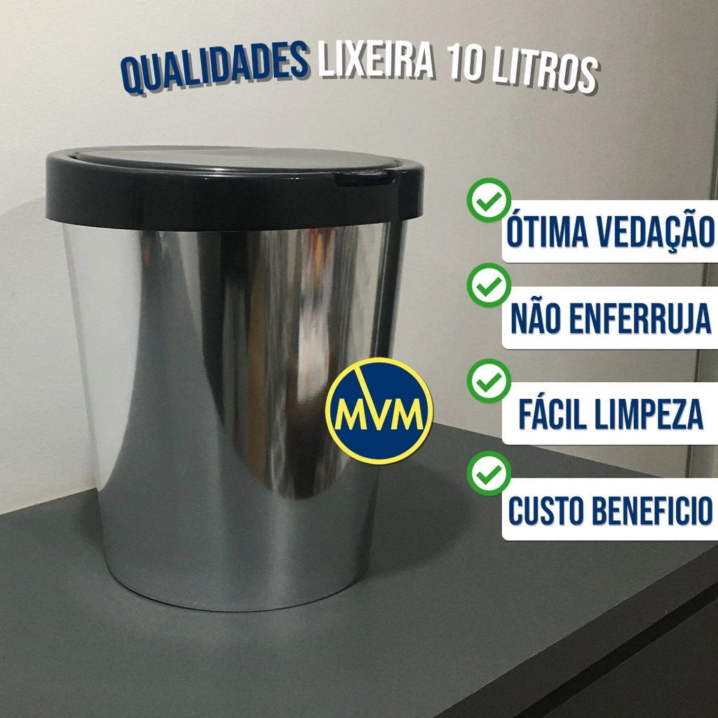 Lixeira Automática Inox 10L