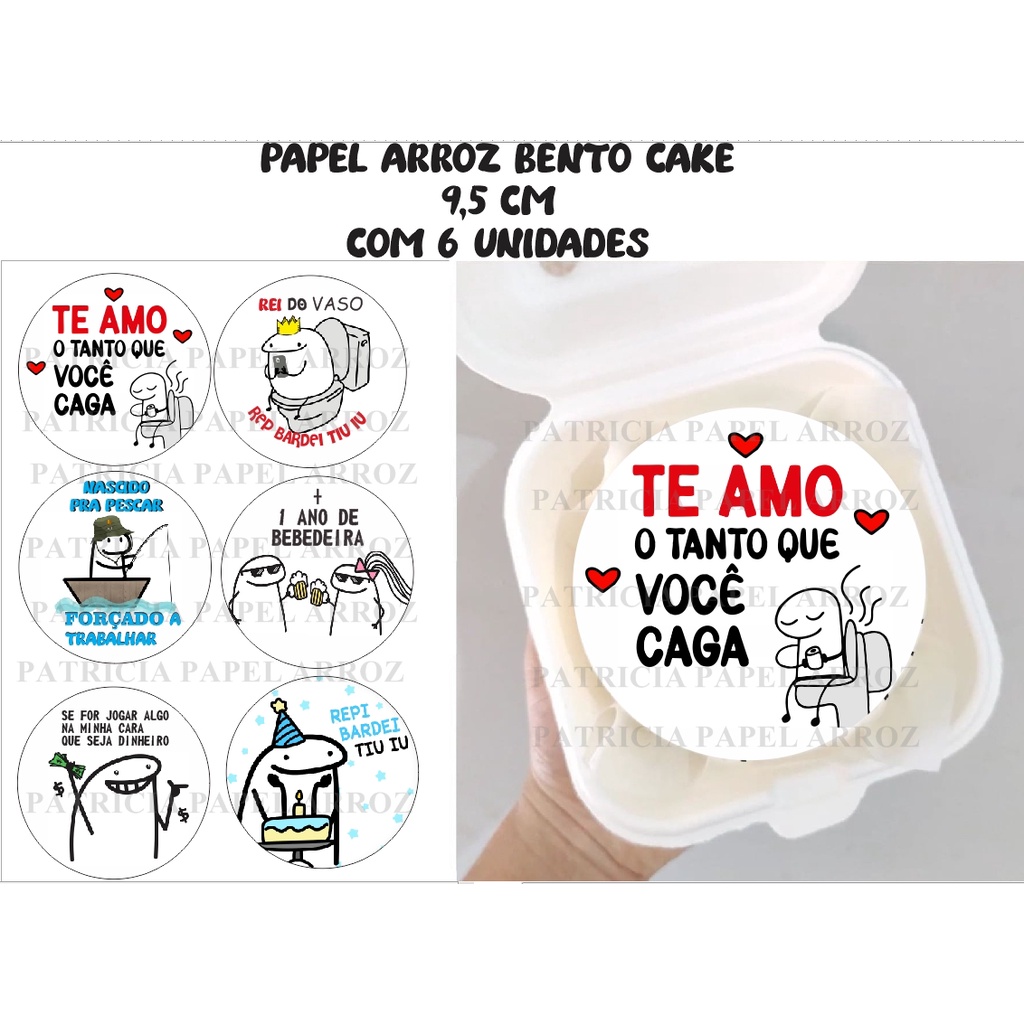 Papel de arroz Bentô cake, Bolo marmita Flork meme