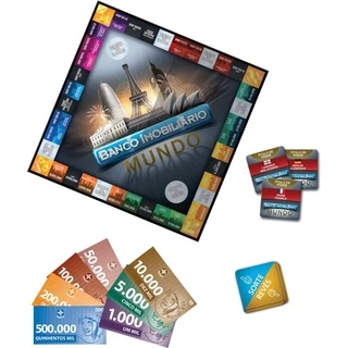 Jogo de Tabuleiro Banco Imobiliario Mundo