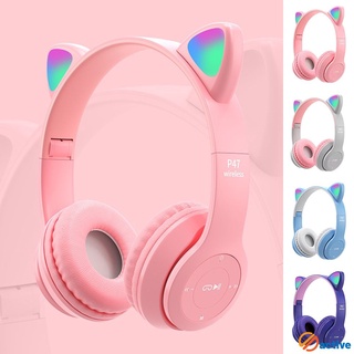 Fone de Ouvido Gatinho Fox Sem Fio Com Led Orelha Gato Dobrável Infantil  Microfone H'Maston - Roxo