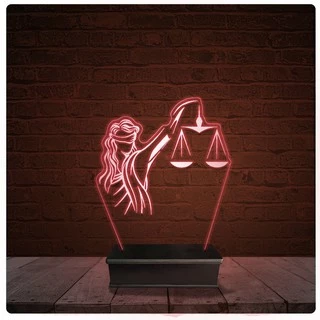 Abajur Luminária Acrílico Led - Direito Advogado Advocacia
