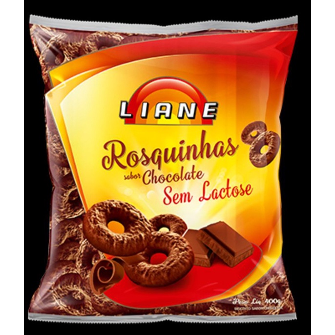 Biscoito Sem Lactose Maizena Chocolate Mini Liane contendo 3