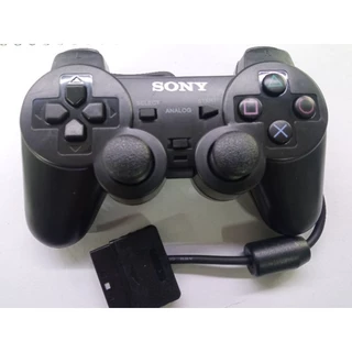 Controle PS2 kit com 2 peças controles PS2 Playstation 2 com fio preto fosco analógico