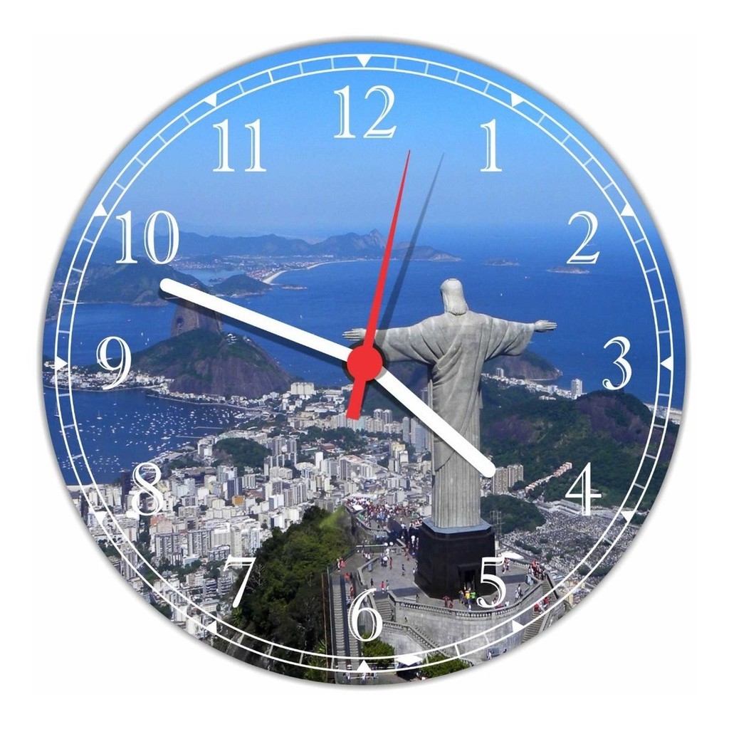 Relógio Parede Cidade Rio De Janeiro Cristo Redentor Quartz | Shopee Brasil