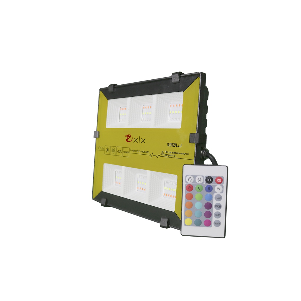 Refletor Bumblebee XLX LED 100w RGB Verde bivolt IP66 Prova D'Água Resistente Econômico Potente