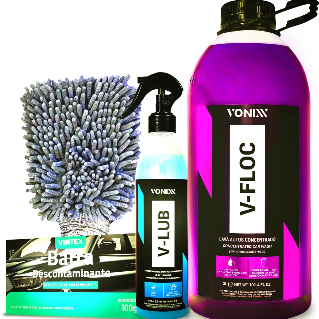 Vonixx V-Floc Concentrated Car Wash Soap - Ph-neutral - 1:400 dilution -  101.4 fl oz (3L)