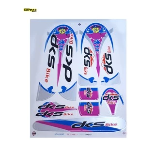 Adesivo Quadro Bicicleta Dks Bike Rosa Cartela Completa