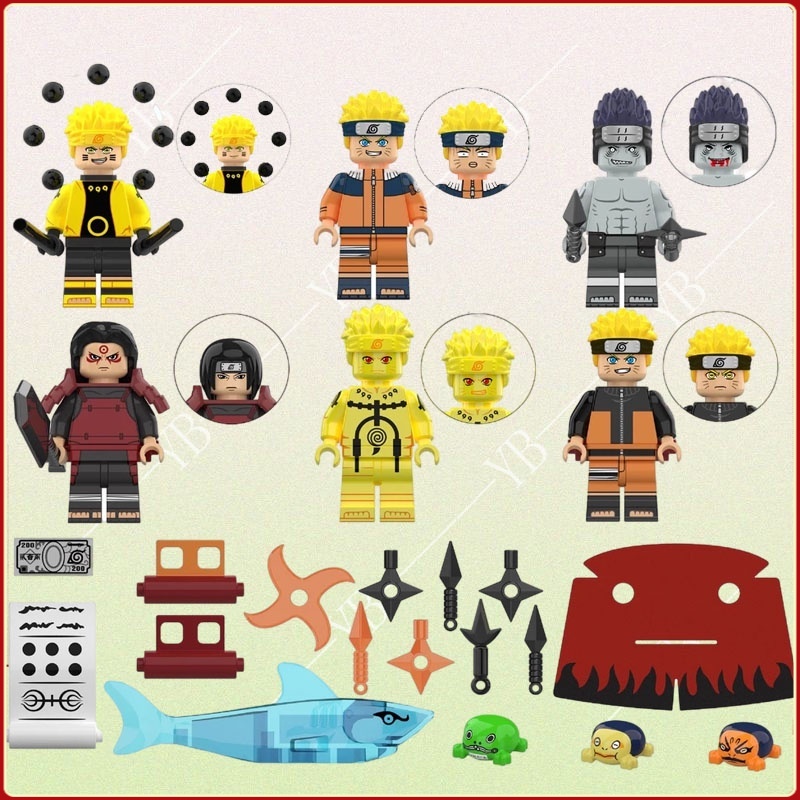 Quebra-Cabeça Montagem De Brinquedos Uzumaki Naruto Blocos De Construção lego Ninjago Minifiguras Educativos Para Crianças