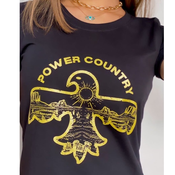 Blusa T-shirt country feminino - Powercountry - Blusas Femininas