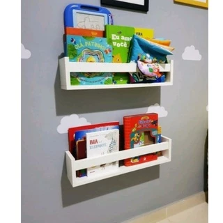 2 Prateleira 30x10 Decoração Branco Infantil Mdf Livro Revista