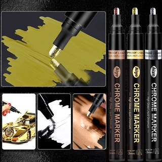 [Opção De Valor] Gold Silver Copper Metallic Liquid Chrome Mirror marker Caneta De Tinta À Prova D
