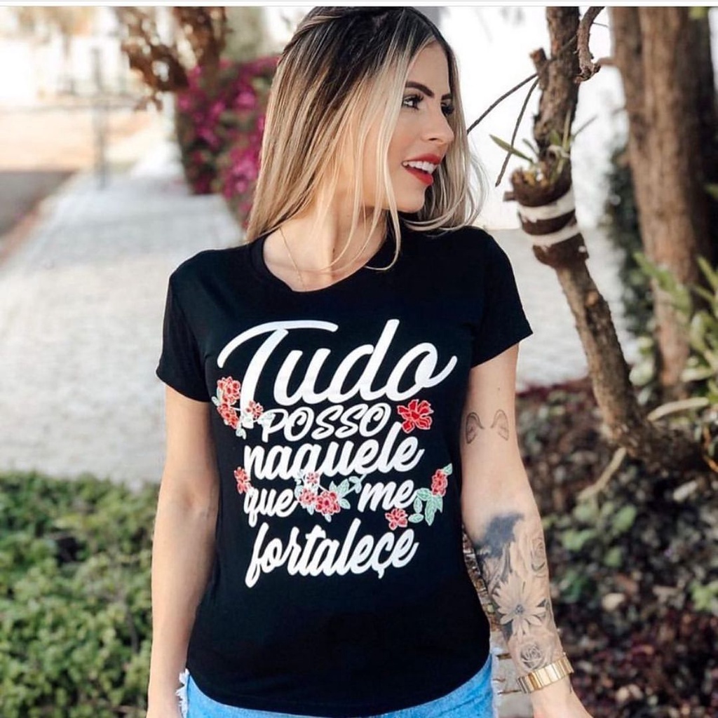 Blusas com 2024 frases cristãs