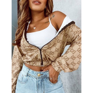 jaqueta bomber Gucci com zíper frontal blusa Gucci feminina