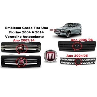 Emblema Grade Dianteira Fiat Uno Mille Fire Fiorino Palio Siena Strada 85mmVermelhoEncaixe Perfeito