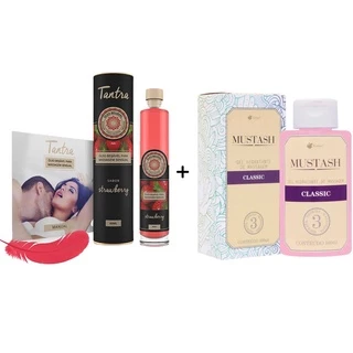 Kit Óleo Massagem Tantra Morango A Sós E Gel Mustash Classic