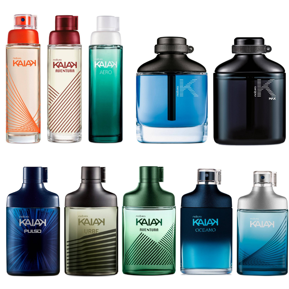 Linha KAIAK feminino e masculino 100ml (K, K max, Aventura, Aero, Pulso ...