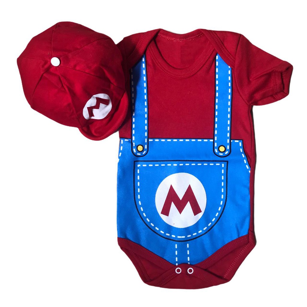 KIT BODY INFANTIL MARIO BROSS MESVERSÁRIO + ACESSÓRIO BEBÊ FANTASIA ...