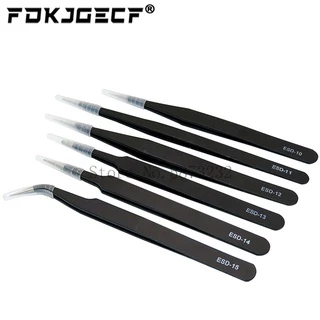 Kit Pinça Industrial De 1,5mm De Aço Inoxidável Anti-Estático Ferramentas De Reparo ESD-10 11 12 13 14-15 Circuito Integrado