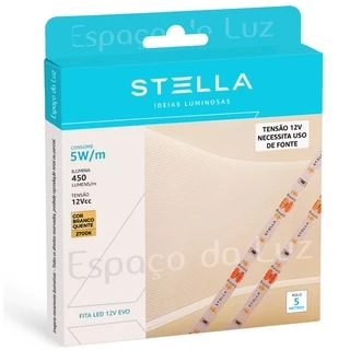 Fita LED Profissional 5W/M 2700K IP20 12V 450lm-5m -Stella-STH7804/27