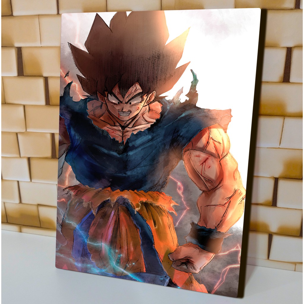 Quadro Decorativo Dragon Ball Goku Desenho Anime Com Moldura G02