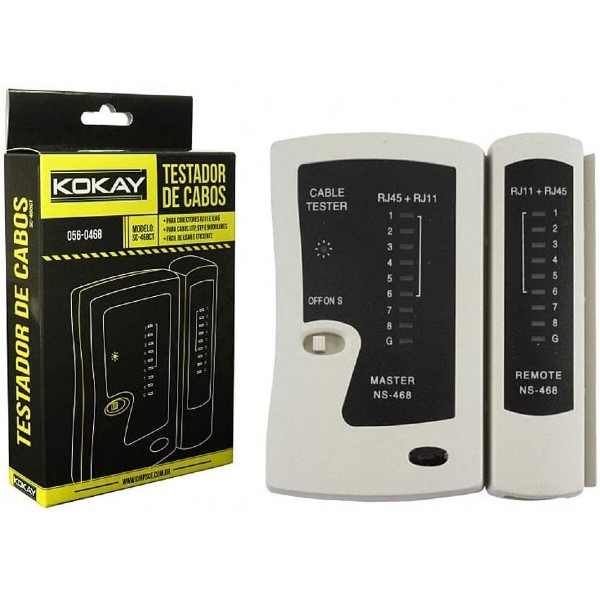 Testador para Cabos de Rede RJ11, RJ45 Kokay | Shopee Brasil