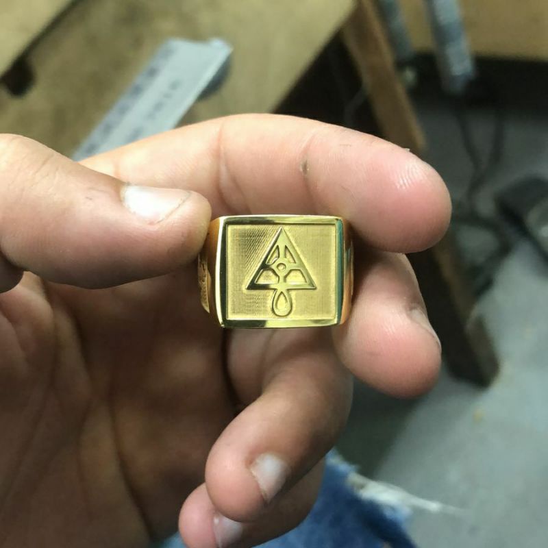 Anel Rosacruz AMORC personalizado 100% Moeda Antiga Banhado em Ouro 18k