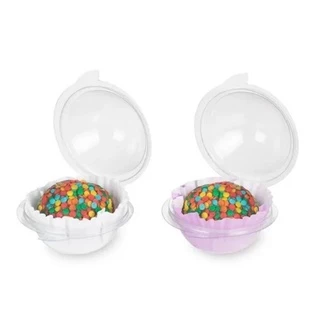 Kit 24 Copinhos Para Doces 25ml Com Tampa Brigadeiro Docinho Doce Embalagem Transparente Festa Atacado