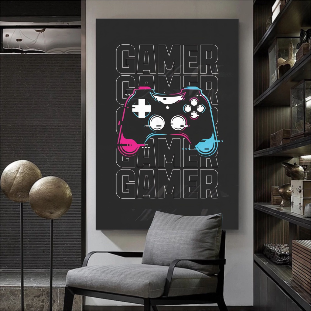 Quadros Decorativos Game, Gamers Jogos 60x40cm Decoração Sala, Quarto