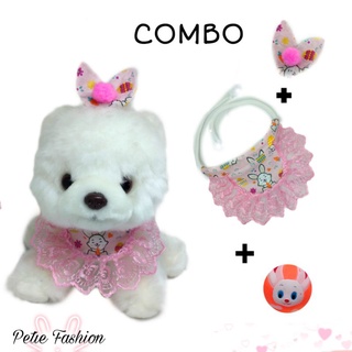 Combo Pet Coelha ( colar, brinquedo e lacinho)