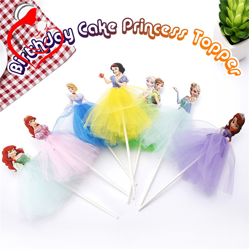 Topo Para Bolo Princesa Candy Topper 7pçs Decoração - Sanja Festas