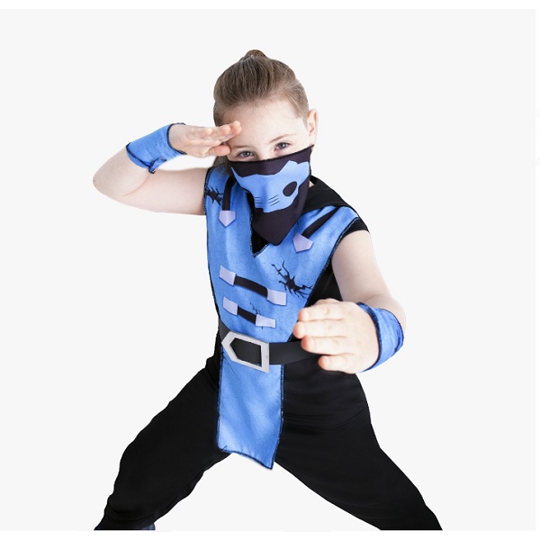 Fato de Cosplay Mortal Kombat feminino, conjunto completo, cor