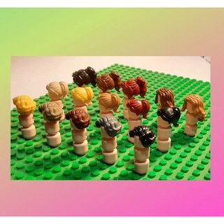 Cabelo longo solto ou preso para minifigura compatível com Lego para moc e personalização constelação familiar