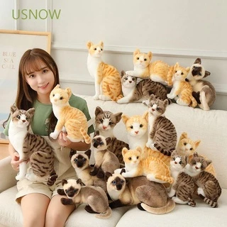 USNOW 45 Centímetros Simulação Gato Bonito Do Animal De Estimação Brinquedos De Pelúcia Boneca Realistas & Preenchimento Curtose Gatinho Travesseiro Macio Recheado Deitado