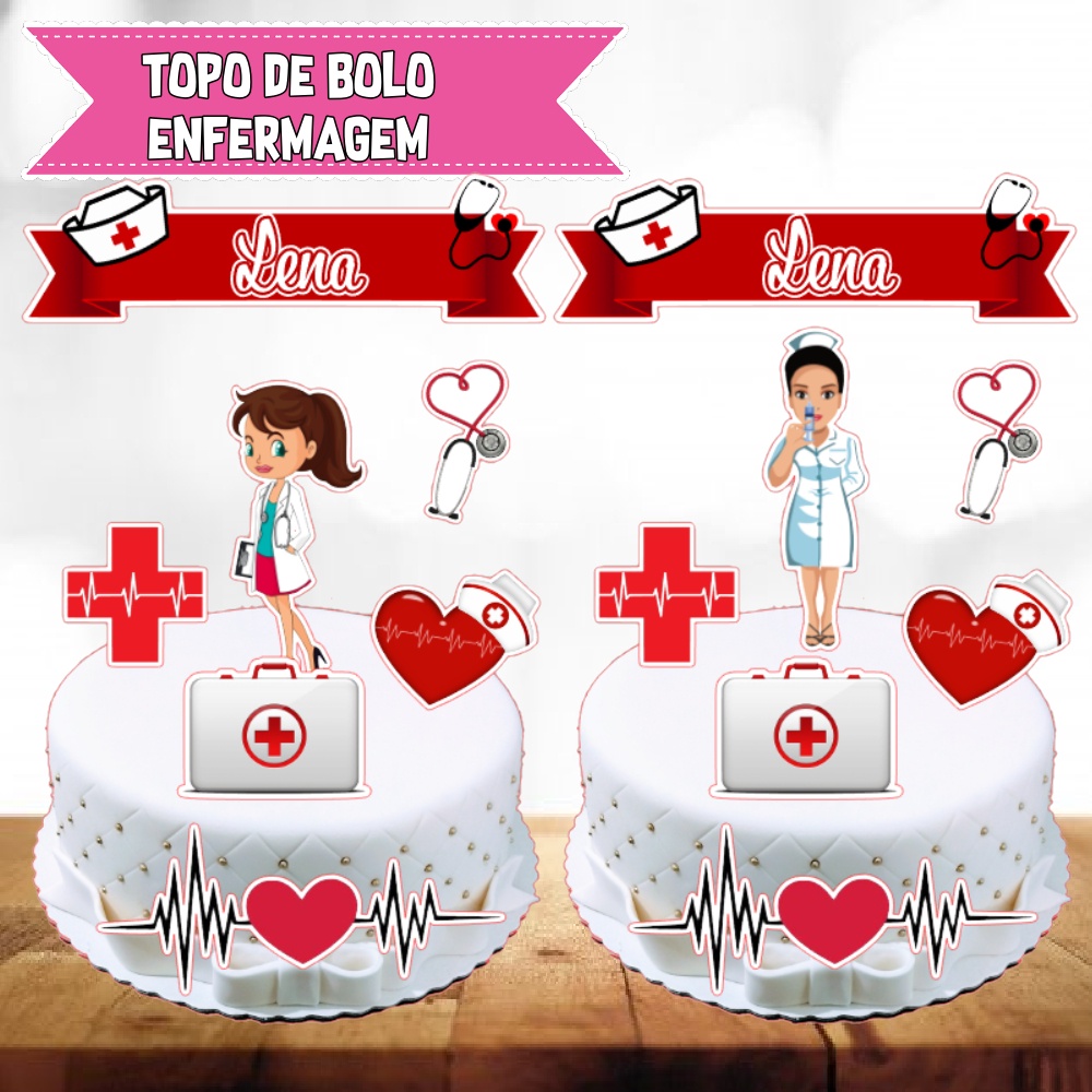 TOPO DE BOLO ENFERMEIRA MÉDICA  Enfermeira desenho, Bolos de enfermagem,  Enfermeira