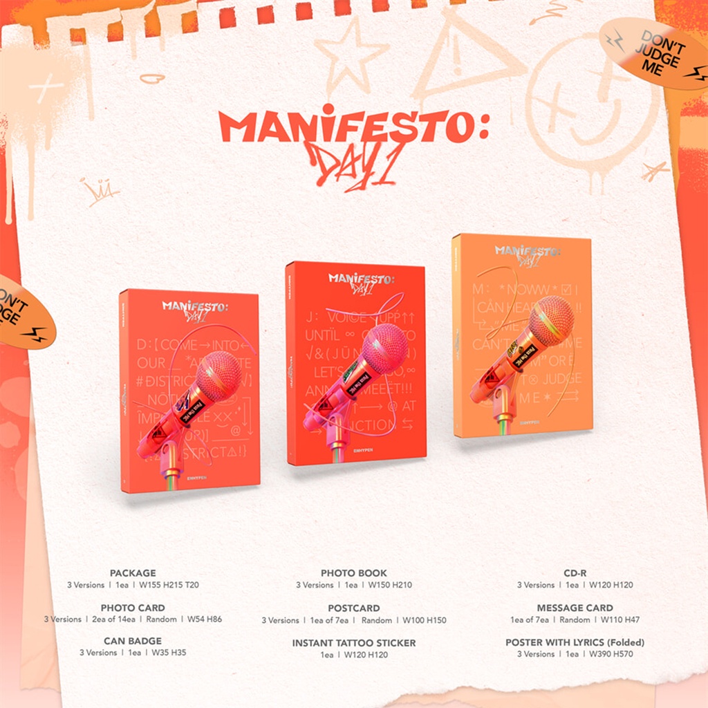 JUNGWON ENHYPEN MANIFESTO : DAY1 official Photo card D J M
